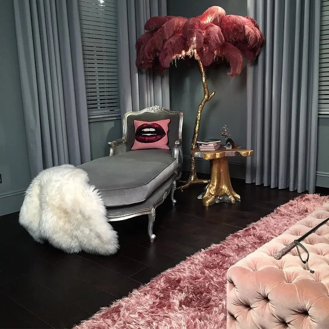 💥Buy 1 Get 1 Free💥 Ostrich Feather Brass Floor Lamp