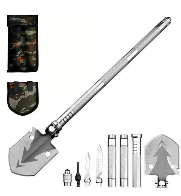 Multi-Purpose Camping Survival Shovel With Camouflage Bag