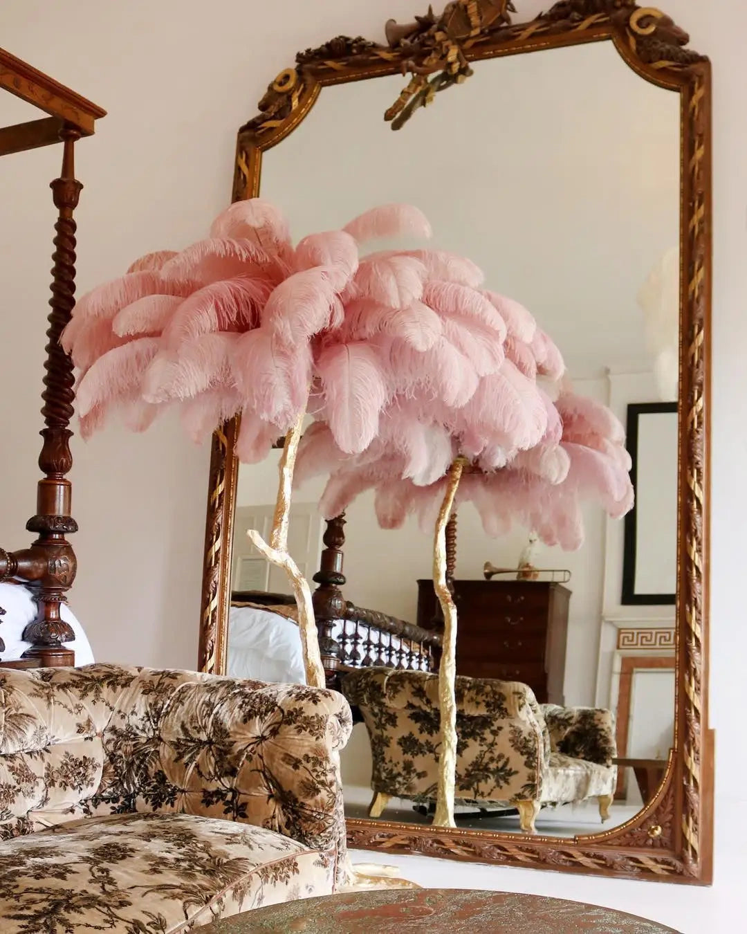 💥Buy 1 Get 1 Free💥 Ostrich Feather Brass Floor Lamp