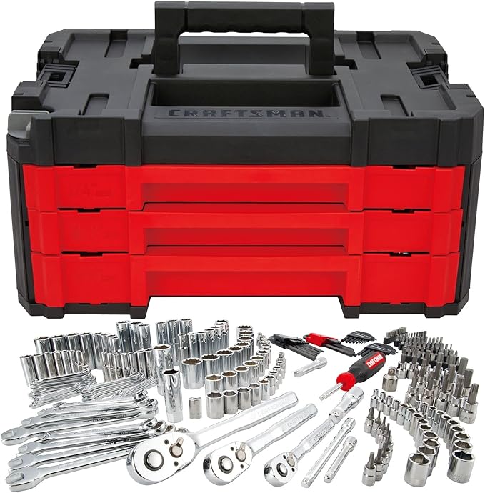 CRAFTSMAN Socket Set, 262-Piece Mechanic Tool Set, 1/4", 3/8", 1/2" Drive, SAE / Metric,