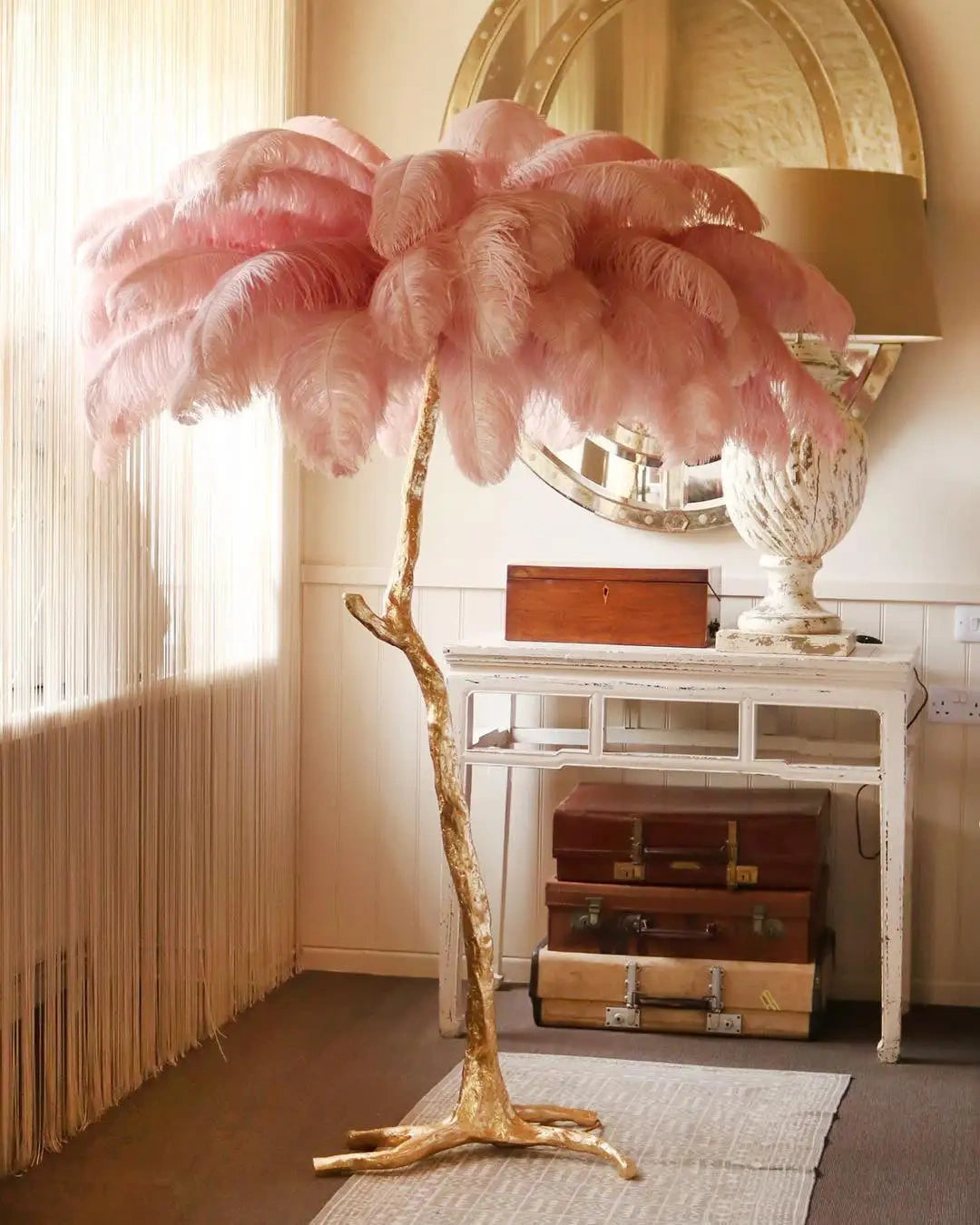 💥Buy 1 Get 1 Free💥 Ostrich Feather Brass Floor Lamp