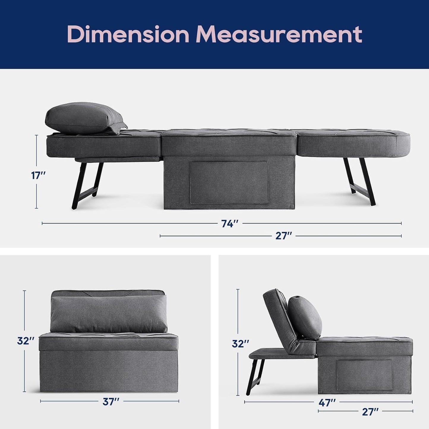 💥Almost Sold Out🔥4 in 1 Multifunctional Folding Sofa Bed