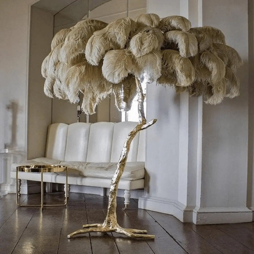 💥Buy 1 Get 1 Free💥 Ostrich Feather Brass Floor Lamp